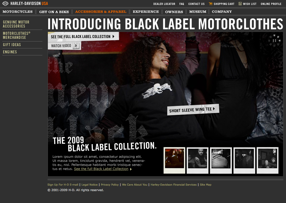 H-D Black Label Motorclothes