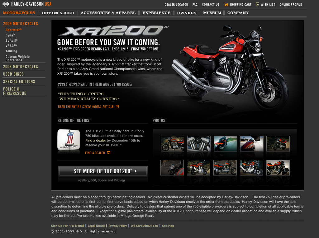 H-D XR1200 Flash Promotion
